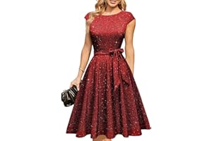 DRESSTELLS Women's Cocktail Dresses, Formal Wedding Guest Modest Church Vintage Holiday Party Evening Dress