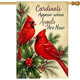 IVN Spring Garden Flag 28x40 Inch Double Sided Cardinal Yard Flags Pine Holly Outdoor Small Yard Flag for Outside Seasonal Farmhouse Lawn Welcome Decor