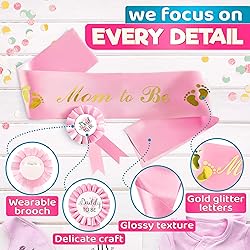 V TOWER Pink Baby Shower Mom to Be Sash Baby Shower
