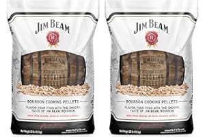 Ol' Hick Cooking Pellets 20 Pounds Barbecue Genuine Jim Beam Bourbon Barrel Grilling Smoker Cooking Pellets Bag for Grilling and Smoking (2 Pack)
