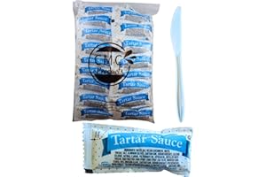 Tartar Sauce Packets – 50 Count (12g Each) with Spreader in Resealable Slide Seal Bag – Packaged by CMC Products