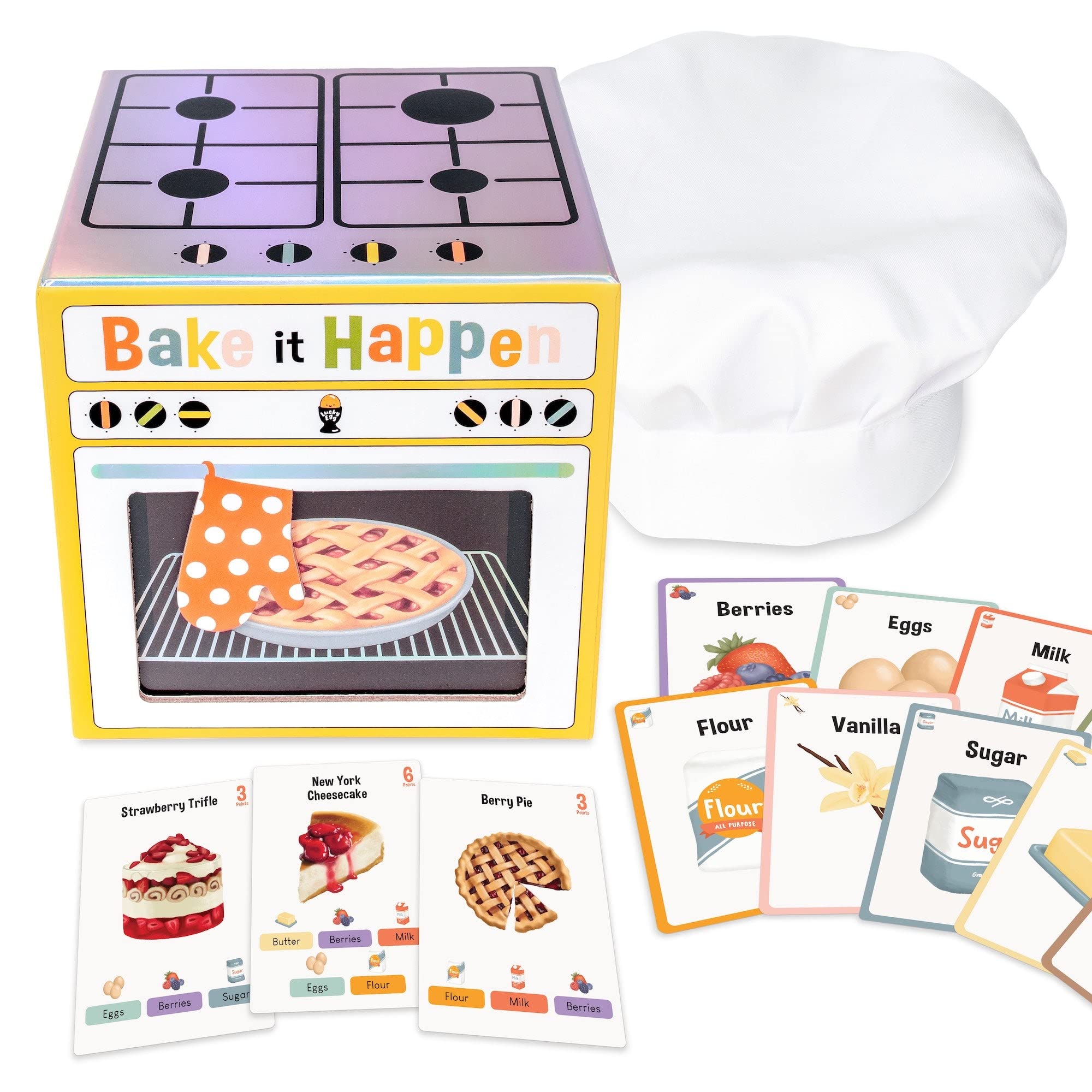 Lucky Egg Bake It Happen: A Deliciously Fun Light Strategy Card Game - Ages 6+, 3-10 Players - Party Board Games, Family Games for Kids and Adults, Birthday Present, Travel