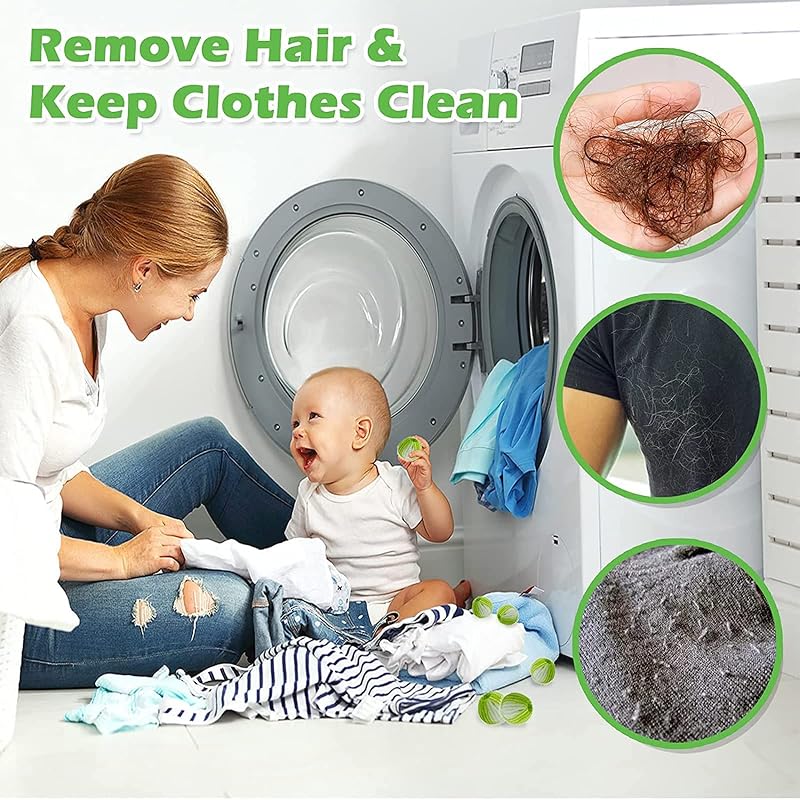 Máquina de lavar 12 peças Apanhador de Pelos, Removedor de Pet Reutilizável, para Gatos, Cães, Fiapos e Sujidade, Compatível com Todas as Máquinas de Lavar