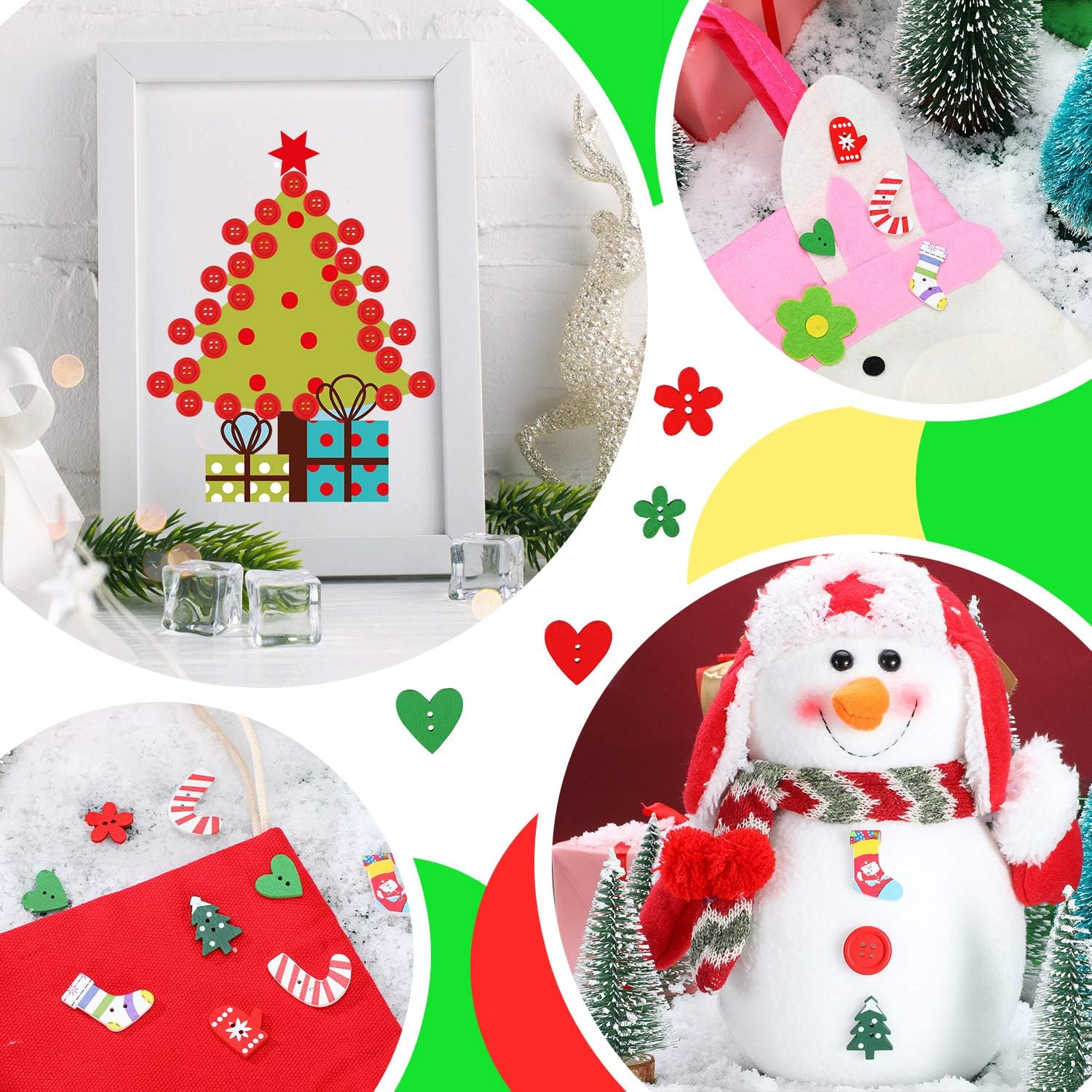 Download Mixed Sizes And Styles 300 Pieces Christmas Wooden Buttons Cute Sewing Buttons Colorful Art Craft Buttons For Handmade Project Sewing Notions Supplies Sewing PSD Mockup Templates