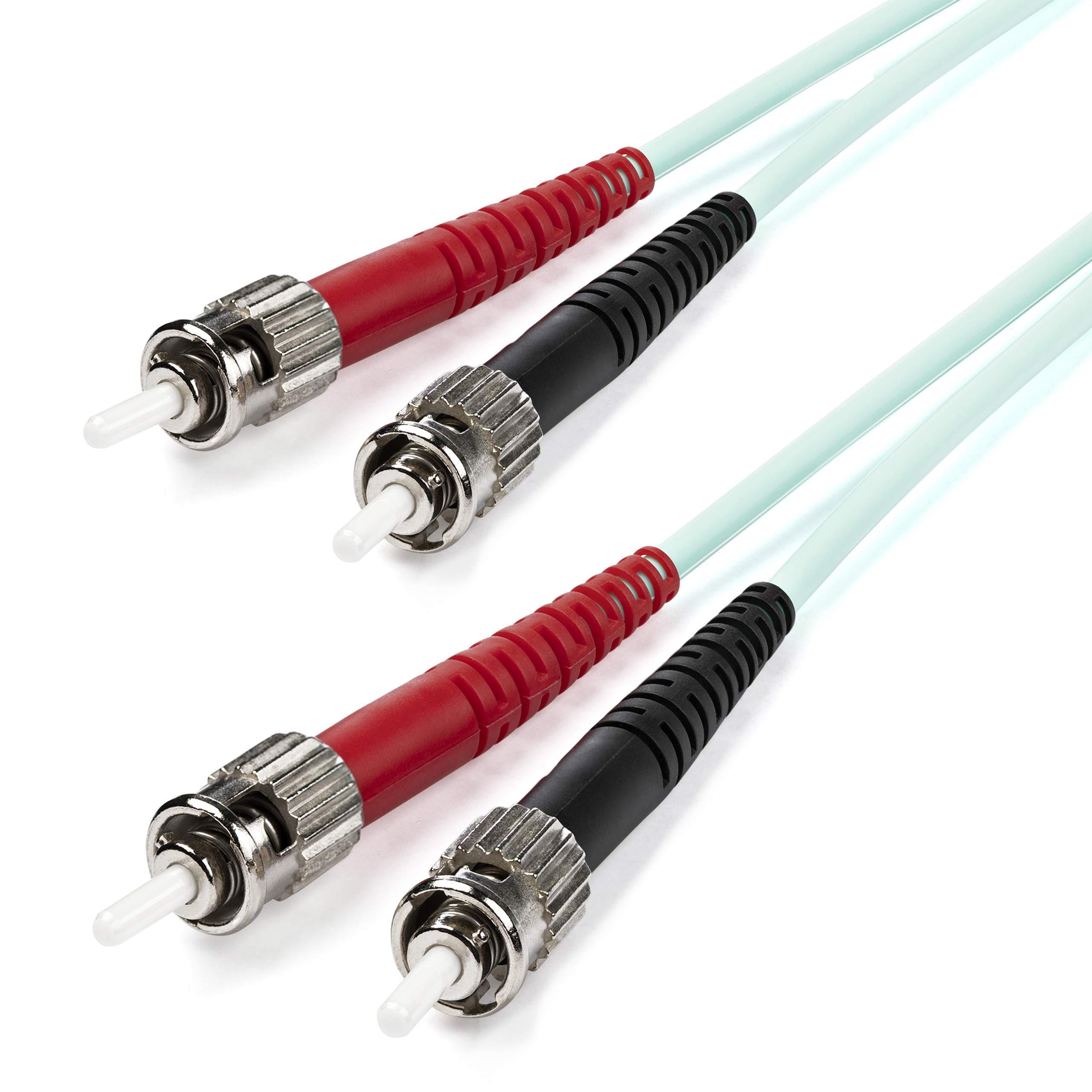 StarTech.com 1m (3ft) ST/UPC to ST/UPC OM3 Multimode Fiber Optic Cable, Full Duplex 50/125µm Zipcord Fiber, 100G Networks, LOMMF/VCSEL, <0.3dB Low Insertion Loss, LSZH Fiber Patch Cord (A50FBSTST1)