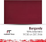 FT Fashion Track Burgundy Cotton Fabric by the Metre UK 58in Wide 100% Cotton view 2