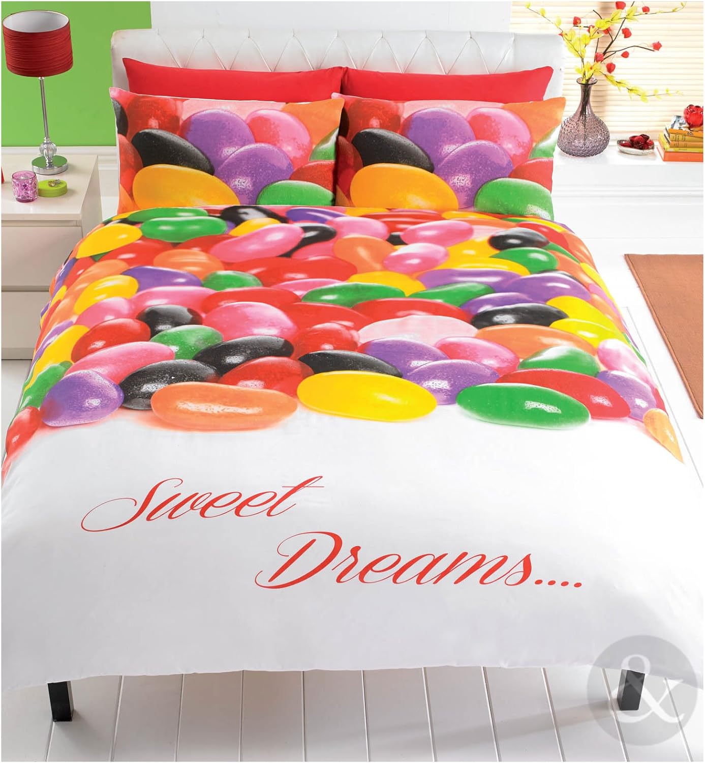 JELLY BEAN SWEETS FUNKY DUVET COVER Multi Coloured Yellow Red Bedding