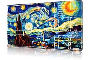 RAUEDWDJS for MTG Card Playmat with Zone,Game Play Mat for MTG TCG 24 x 14 inches,Non-Slip Play Mat for Commander Board RPG CCG Game TCG Other Card Games/Mouse Pad-Art Moon