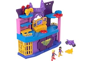 Fisher-Price Imaginext DC Super Friends Toy Batgirl Hero Hideout Playset with 2 Figures & 5 Accessories for Pretend Play Kids Ages 3+ Years