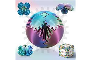 HyBaiS Gear Ball-3D Printed Gear Sphere, 3D Printed Gear Toy Spin Ball Cube Fidget Toy,The Steampunk Whirling Wonder Fidget Ball Toy,Stress Ball for Adult and Kids (Red Green Blue)