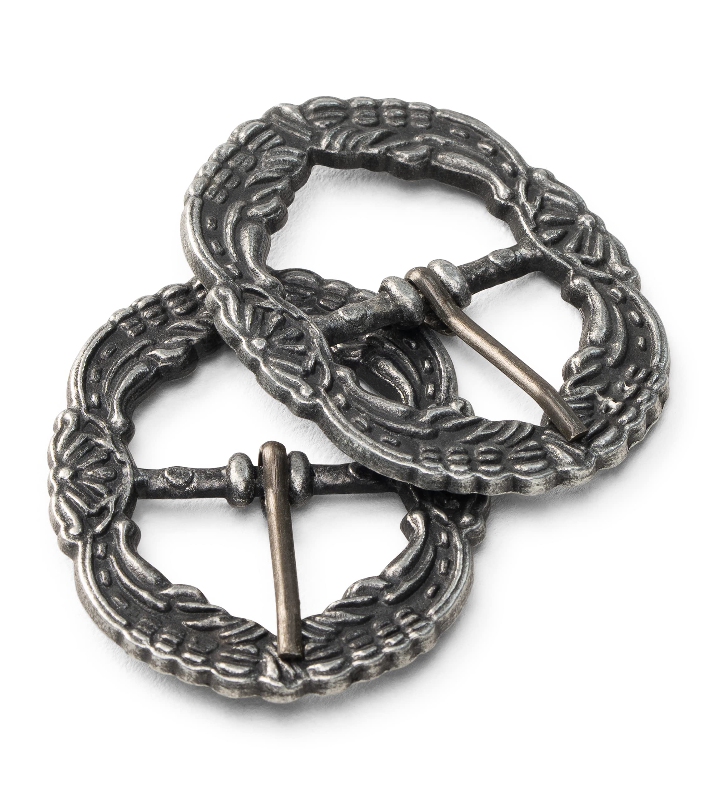 Schöneberger Trachten 2x or 4x Braces Buckle Antique for Braces Traditional Trousers and Leather Trousers Made of Metal, Silver-antique, 2-er pack
