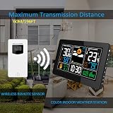 Kalawen Weather Station Outdoor Indoor Sensor MSF Wireless Digital Clock view 4