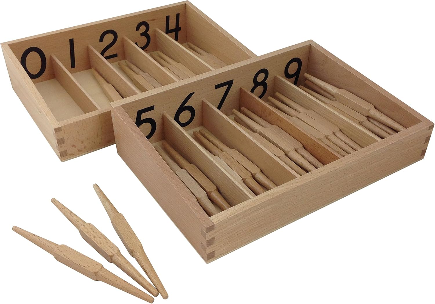 Montessori Spindle Box With 45 Spindles, Basic & Life Skills Toys