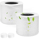 Core Mini Replacement Filter Compatible with LEVOIT Core Mini Purifier, 3-in-1 Replacement Filter, Replace Part #Core Mini-RF with Activated Carbon, 2 Filter and 4 Fragrance Sponge