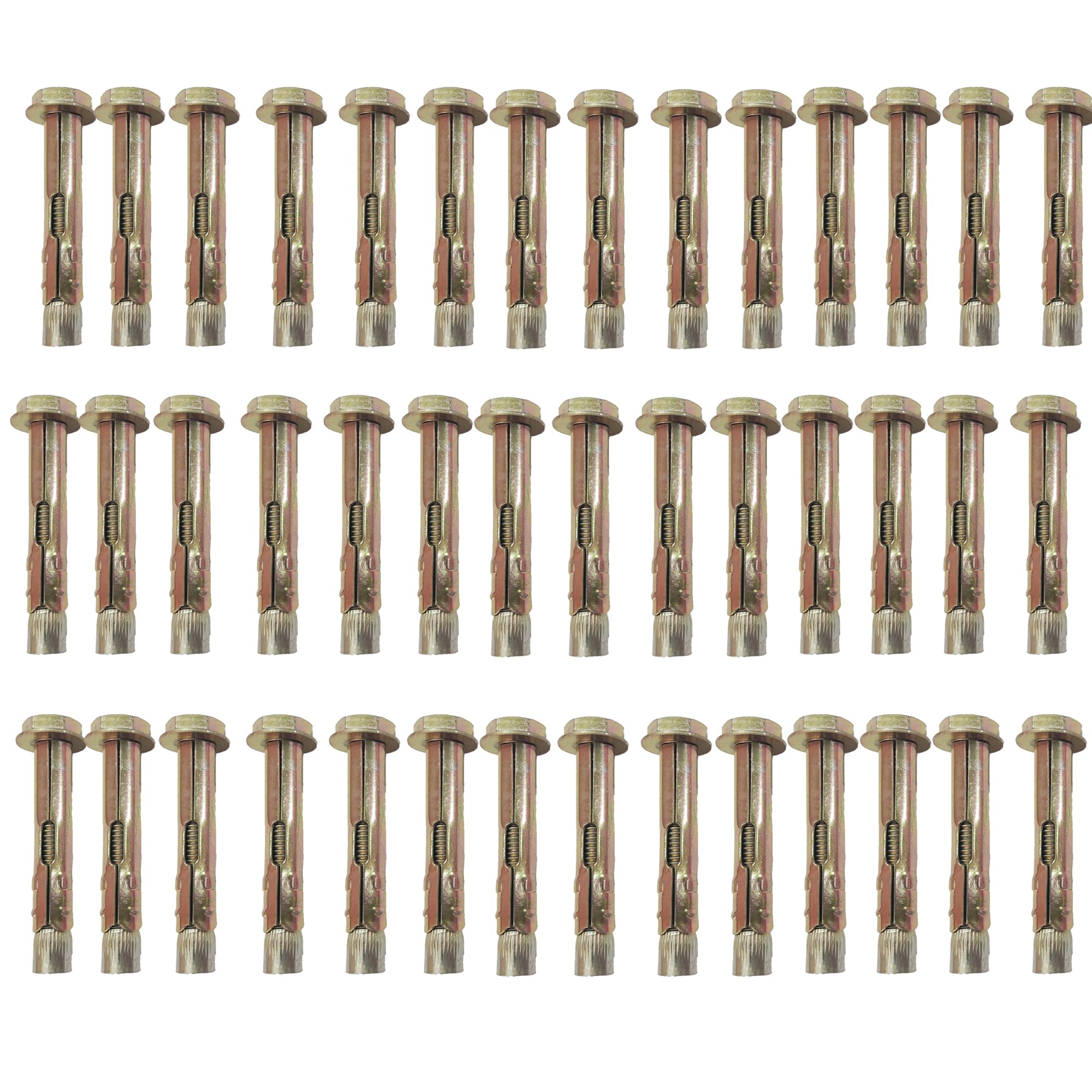 YKUKIZEE 50 Pcs Expansion Screw Bolts, M8 x 60 mm Heavy Duty Sleeve Anchor Bolts, Hex Nut Masonry Anchor Bolt Carbon Steel for Concrete Brick Wall Fixings