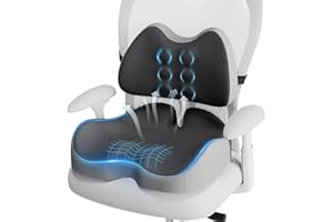 Benazcap X Large Memory Foam Seat Cushion Lumbar Support Pillow for Sciatica & Tailbone Pressure Relief Coccyx Pad for Office Chair, Wheelchair, Car, Home, Office