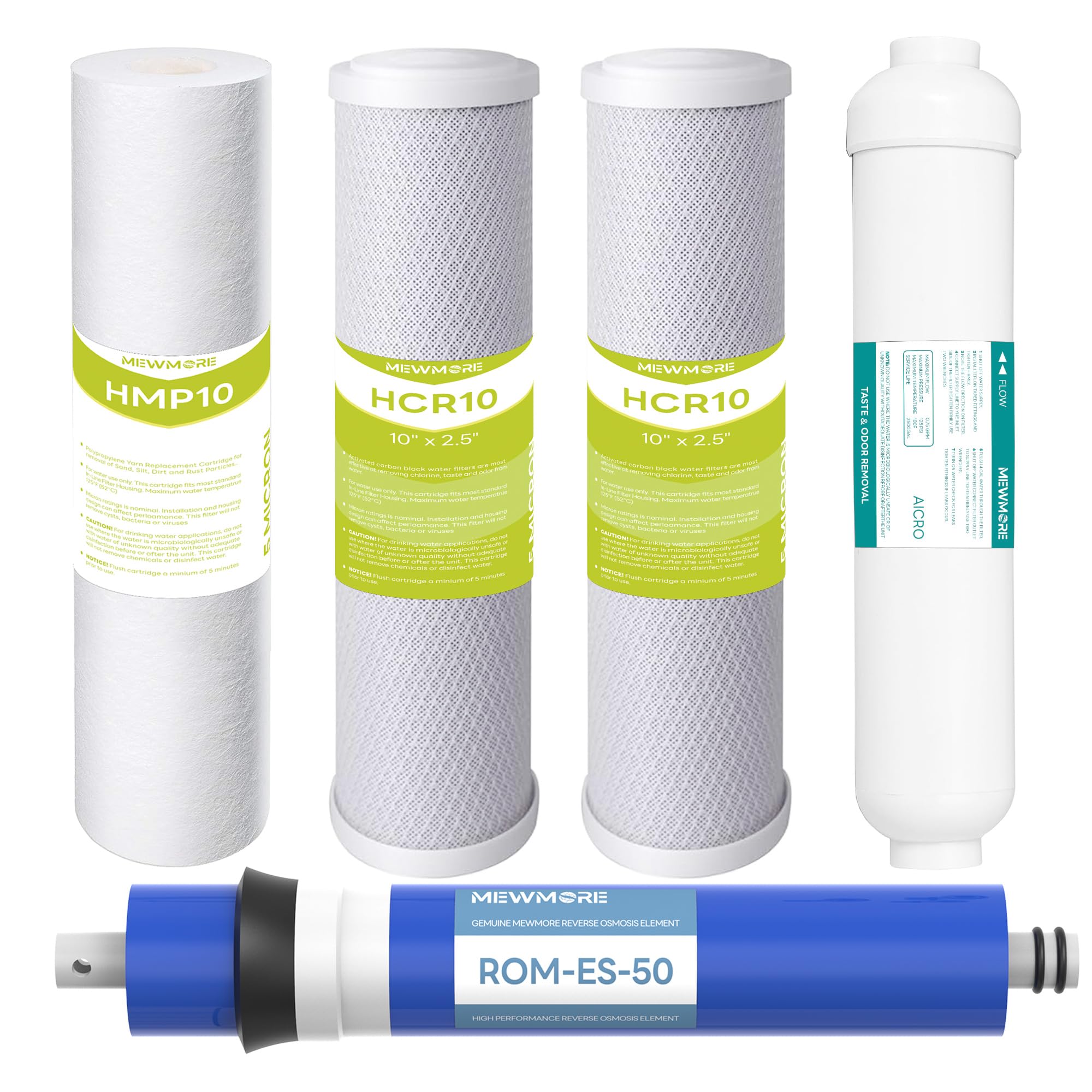 Photo 1 of MewMore 5 Stage 50 GPD RO Water Filter Replacement Set, Fit for APEC Reverse Osmosis System (Essence & Ultimate Series), 1/4" Output