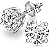 Jiamiaoi Stud Earrings Screw Back Sterling Silver Cubic Zirconia Stud Earrings Set 4 Millimeters-8 Millimeters Nickle Free Hypoallergenic Earring Studs