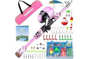 ODDSPRO Kids Fishing Pole, Portable Telescopic Fishing Rod and Reel Combo Kit - with Spincast Fishing Reel Tackle Box for Boy