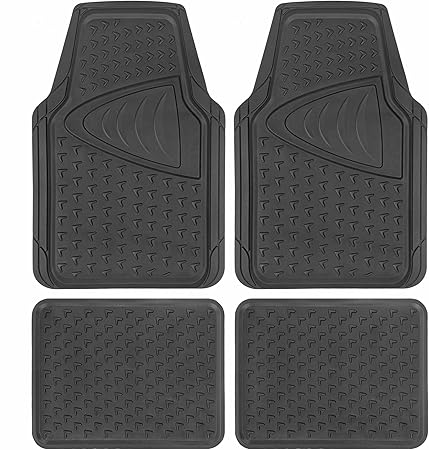 Amazon k Sharper Image 抗菌ゴムフロアマット 車 トラック バン Suv用 シルバーイオン注入 無臭 全天候型 トリム フィット保護 滑り止め フルカバー Simt 14 Bk ノンスリップマット 車 バイク