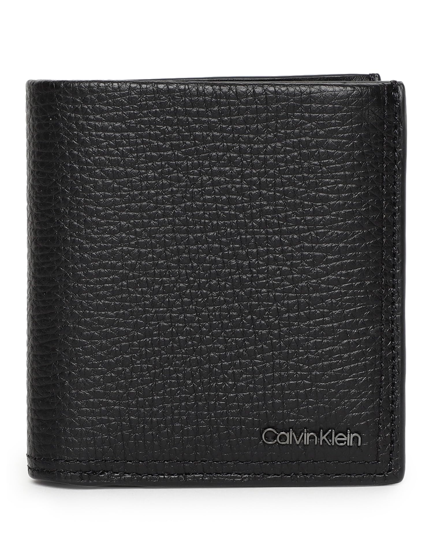 Calvin Klein Men Wallet Minimalism Trifold Leather, Black (Ck Black), One Size