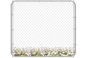 797Audio 26"-72" W x 5' H Fence Gate Kit, Adjustable Width, Chain Link, Grey Steel, Ideal for Dogs & Cats