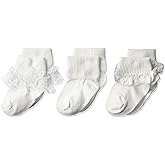Jefferies Socks baby-girls Eyelet Lace/Turn Cuff/Fancy Lace Baby Socks 3 Pack
