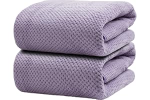 HVMS Oversized Bath Towels Extra Large 40x80 Inches Bath Sheets for Adults Super Soft Quick Dry Highly Absobent Microfiber Shower Towels (2 Piece, Lavender)…