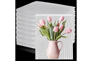 EVANCENT 100Pcs 8"x12" Bubble Pouches Wrap Bag for Packaging, Clear Bubble Out Bags Double Wall Cushioning Wrap Pouches for Moving Packaging Storage Fragile China Dishes Electronic Item