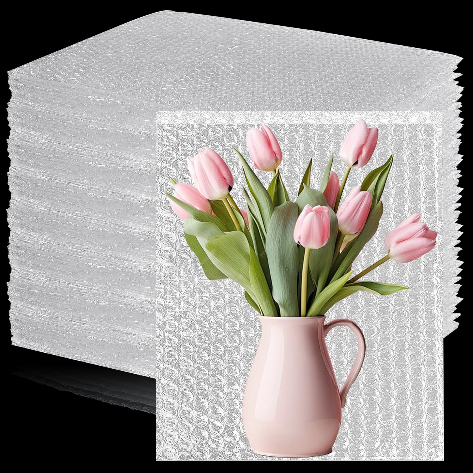 Photo 1 of 100Pcs 8"x12" Bubble Pouches Wrap Bag for Packaging, Clear Bubble Out Bags Double Wall Cushioning Wrap Pouches for Moving Packaging Storage Fragile China Dishes Electronic Item