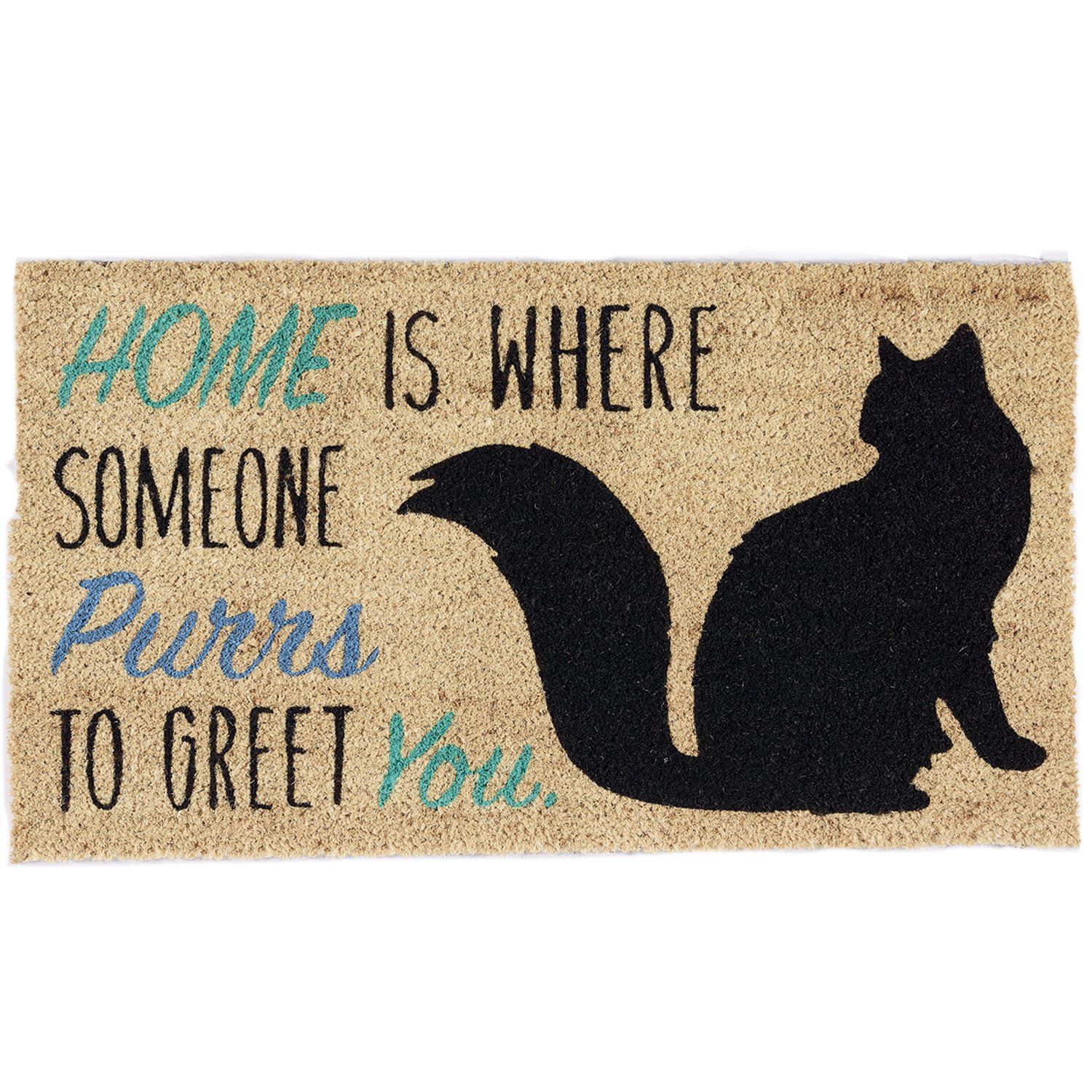 DII Pet Print Collection Natural Coir Doormat, 17x29, Home Cat