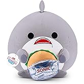 Snackles Series 2 14-inch by ZURU Cuddly Squishy Comfort 14-inch Plush with Licensed Snack Brand Accessory (Shark&Sonic Burge