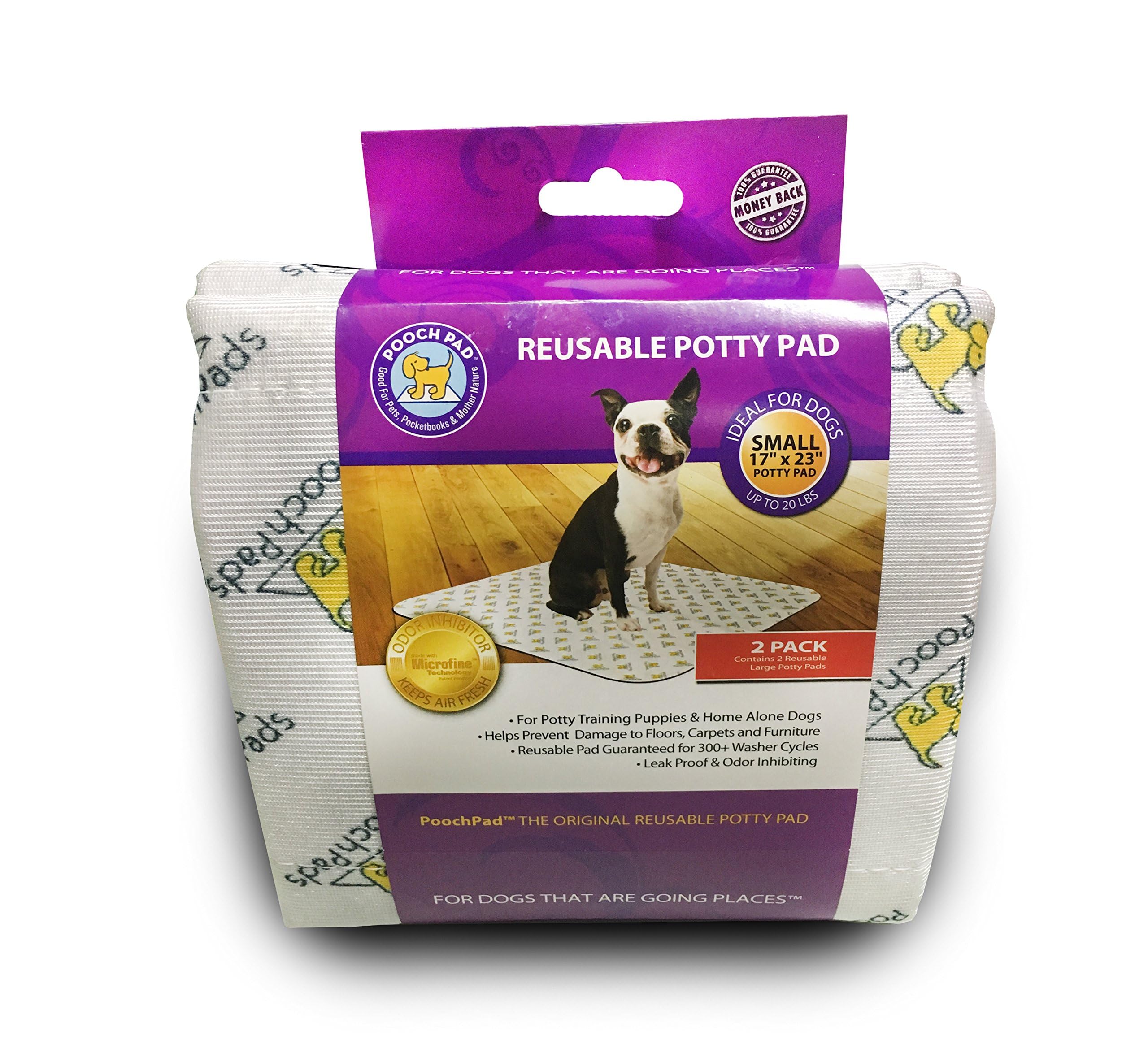 PoochPad Original Washable, Reusable Potty Pad (Small, Pack of 2) - Unmatched Odor Control, Leakproof Puppy Training Pee Pad
