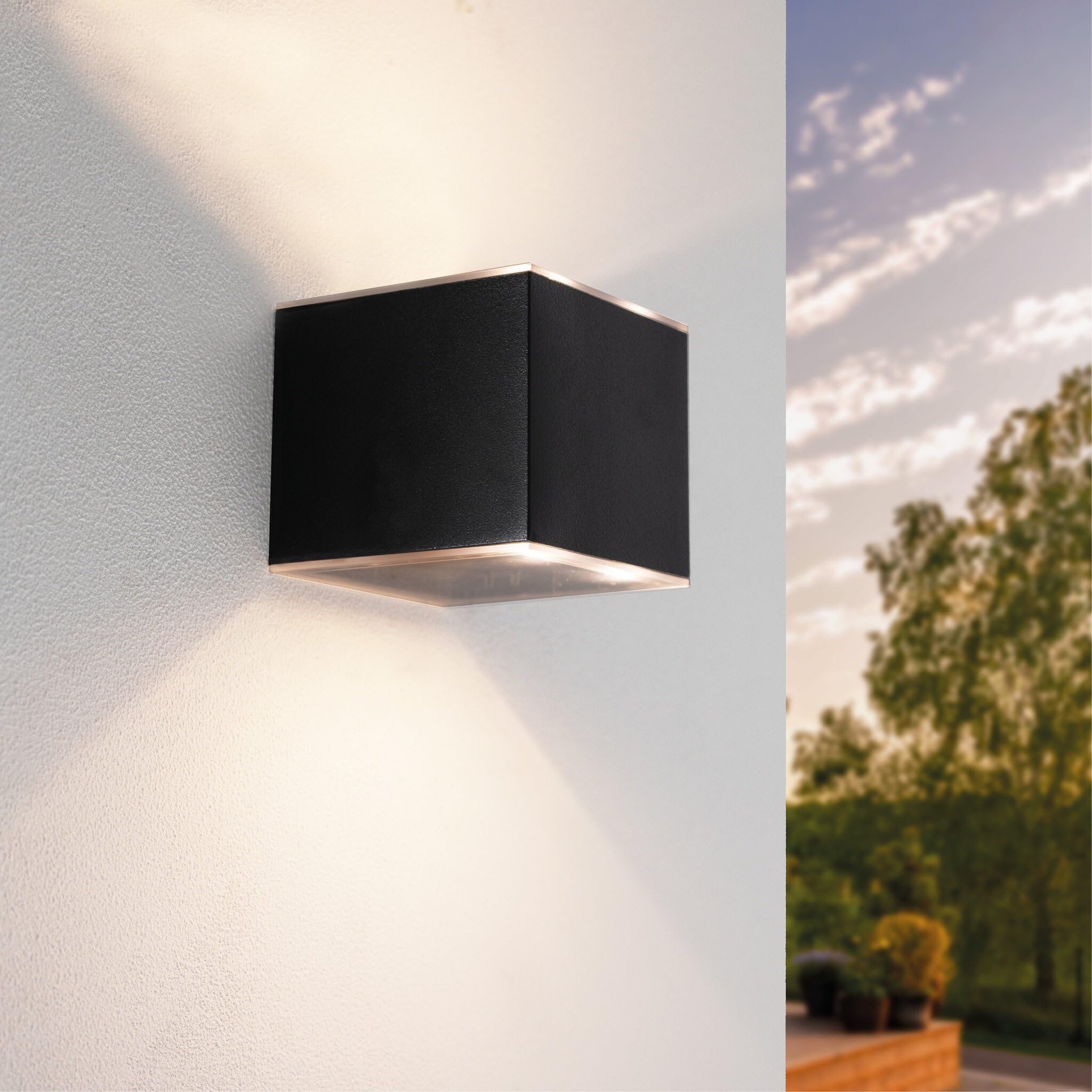 Ledvion - Solar Wall Lamp, 1W, 25 Lumen, 3000K, IP44, Black, LED LampOutdoor Lighting, Solar Lamp, Mood Lamp