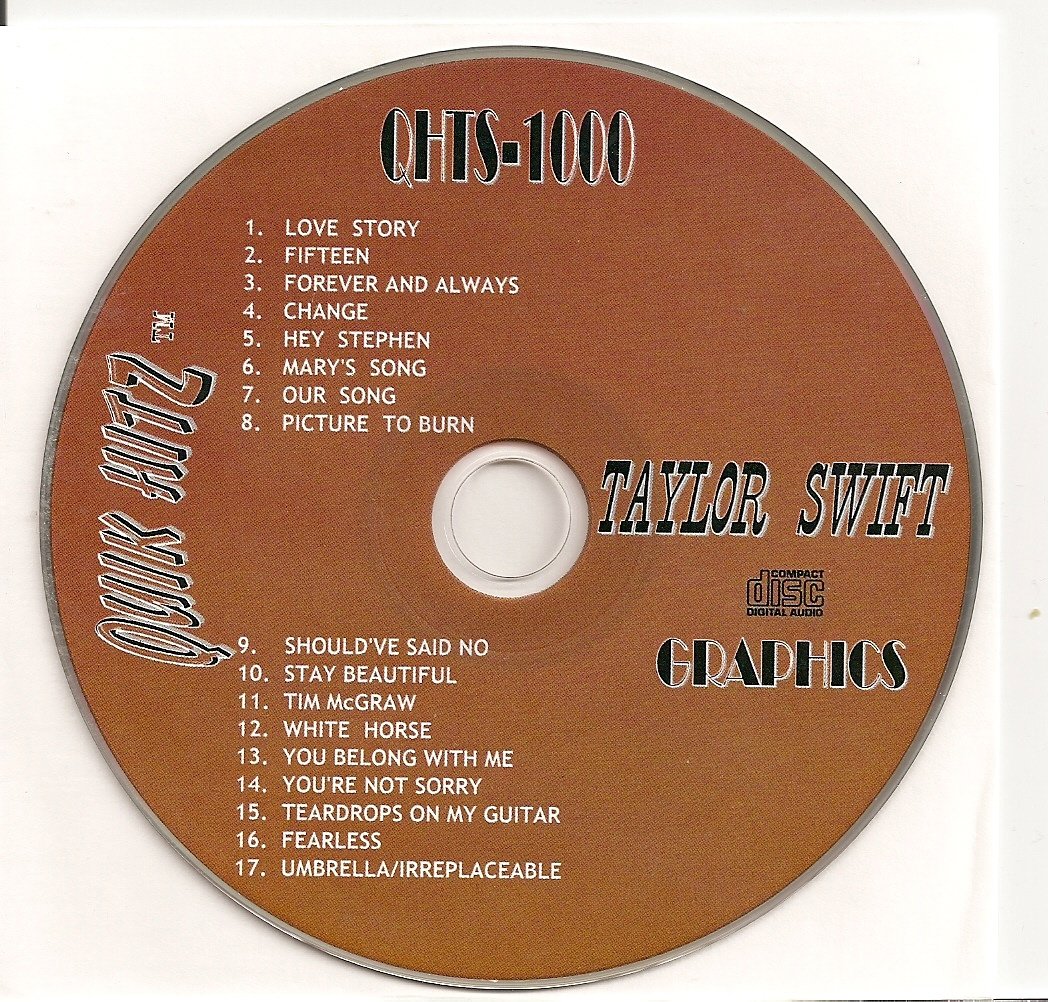 All Hits Of Taylor Swift Quik Hitz Karaoke Cdg Qhts 1000 Cd