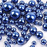 DomeStar 110PCS Floating Beads for Centerpieces Vases - Navy Blue Pearl Beads for Floating Candle Vases, No Hole Decorative Filler for Home Décor, Table Centerpieces and Wedding Decor