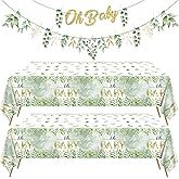 Sage Green Birthday Decorations - Greenery Baby Shower Banner, Baby Shower Tablecloths for Home Baby Shower Sage Green Birthd