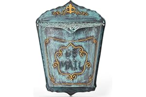 MEIYIHUI Wall Mount Mailboxes for Outside,Vintage Mailbox,Rural Mailboxes,Home Garden Decor (Multicolor-B)