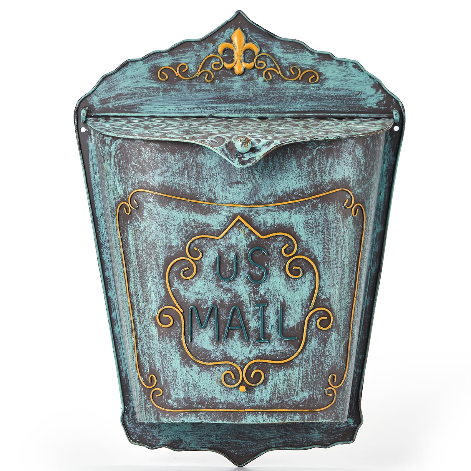 Photo 1 of MEIYIHUI Wall Mount Mailboxes for Outside,Vintage Mailbox,Rural Mailboxes,Home Garden Decor (Multicolor-B)