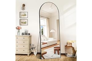 COFENY Full Length Mirror, 64" x 21" Arched Mirror Full Length Black Floor Wall Mirror Standing, Leaning or Hanging, Arch Ful