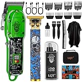 LQT Hair Clippers for Men, Professional Cordless Rechargeable Transparent Plastic Clipper Set, Electric Trimmer for Men, Nose and Ear Hair Trimmer with Comb, Wrap, Bag, Men's Birthday Christmas Gifts