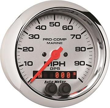 Amazon Com Auto Meter 0636 35 Gauge Speedometer Marine Chrome Ultra Lite 3 3 8 100mph Gps Marine Chrome Automotive