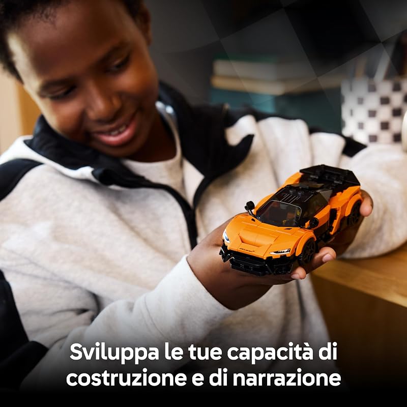 Speed Champions McLaren W1 Macchina Giocattolo - Modello di Auto con Minifigure da Collezione del Pilota - Idea Regalo di Compleanno per Bambini da 9 Anni in su Fan degli Sport Motoristici 77257