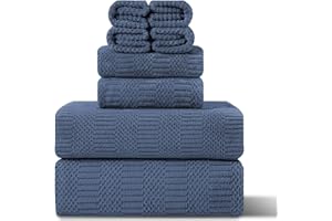 FERDILAN 8 Piece Oversized Bath Towels Set Violet,2 Extra Large Bath Towel Sheets,2 Hand Towels and 4 Washcloths 600 GSM Highly Absorbent Quick Dry Towels Set for Bathroom Hotel