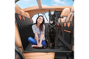 IJVAE Hard Bottom Car Seat Cover for Dogs，Waterproof Dog Seat Cover for Back Seat Extender for Dogs， Scratch-Proof and Anti-S