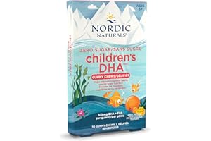 Nordic Naturals Children's DHA Gummies - Chewable Tropical Fruit Gummies Provide Daily Dose of Omega-3s DHA and EPA for Kids,