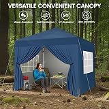 Yaheetech Pop-Up Gazebo 3x3 with 4 Removable Side Panels Navy Blue view 2
