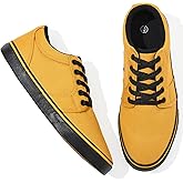 kufeiti Men's Canvas Black Casual Shoes Sneakers Low Top Lace Up Walking Shoes Sneakers for Men