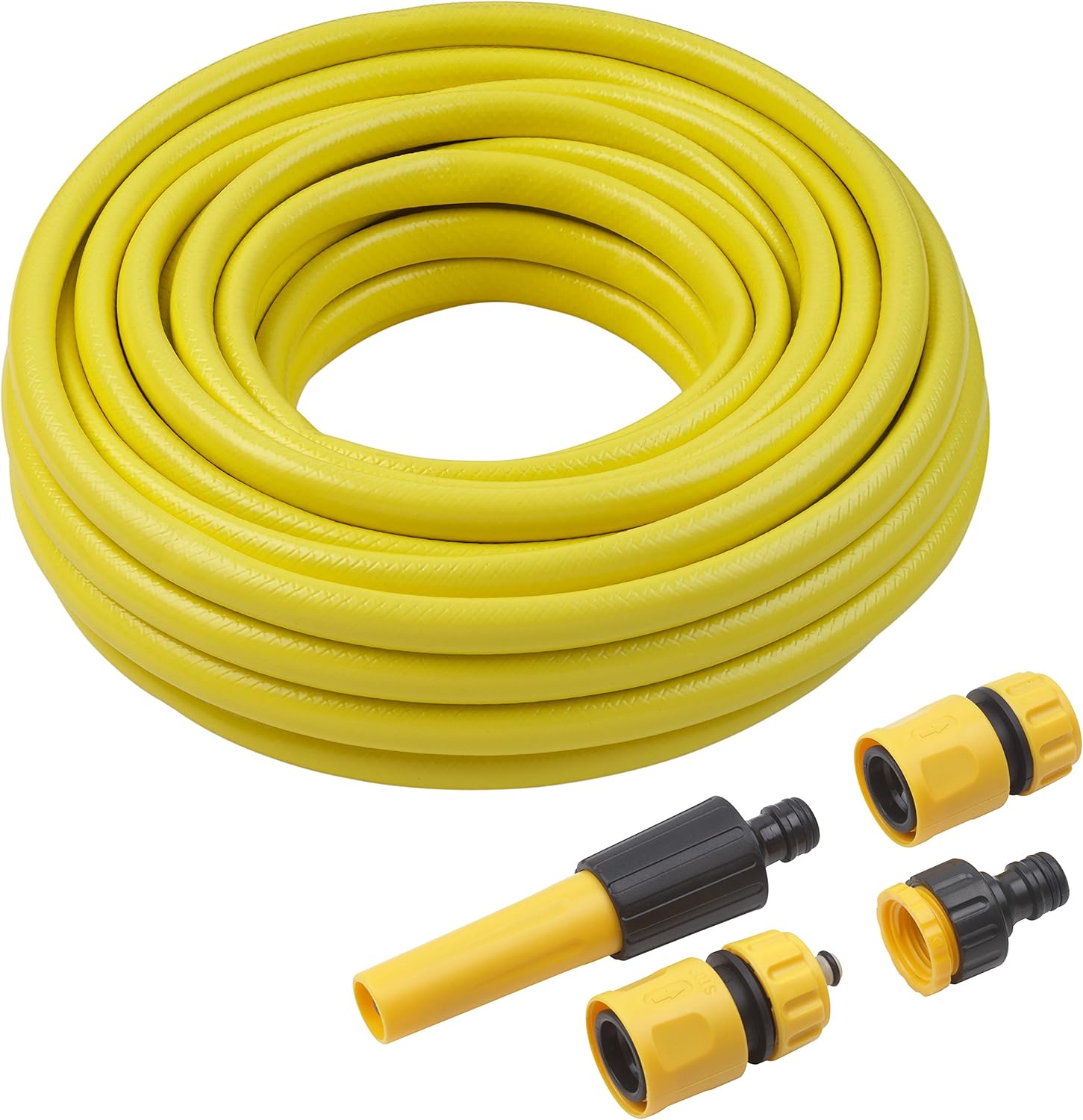 Meister Schlauch Kreuzgewebe, 12,7 mm (1/2 Zoll) - 20 m Länge - Inkl. Armaturen - Zur Bewässerung kleiner Flächen - Trittfest & Abriebfest - UV-beständig / Gartenschlauch / Wasserschlauch / 9926280