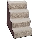 Paws & Pals Dog Stairs to get on High Bed for Cat and Pet Steps at Home or Portable Travel Up to 175 lbs - Brown